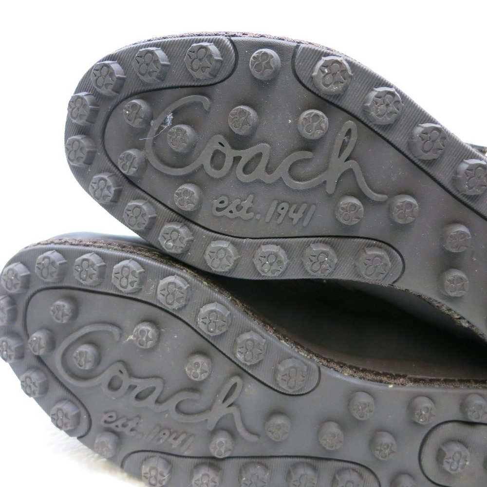Coach Signature Mariette Fur Trim Canvas Boots Size 5.5 M - Picture 6 of 9